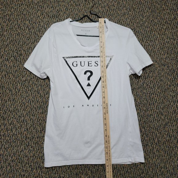 Guess Los Angeles Embossed Distressed Logo Tee Men's Size Medium - Picture 11 of 14